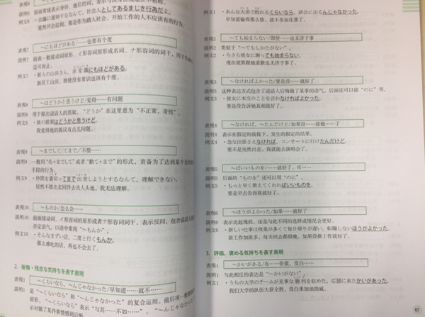 封面颜色好亮啊。读解和听解差不多厚。听解这本大致看了一下，Part1有词汇、语法、基础知识，练习以巩固基础为主。Part2就是能力考对策，有练习和解析。Par3是模拟。听力都是扫二维码的，没有光盘。总之这套书很适合题海战术的小宝宝们。