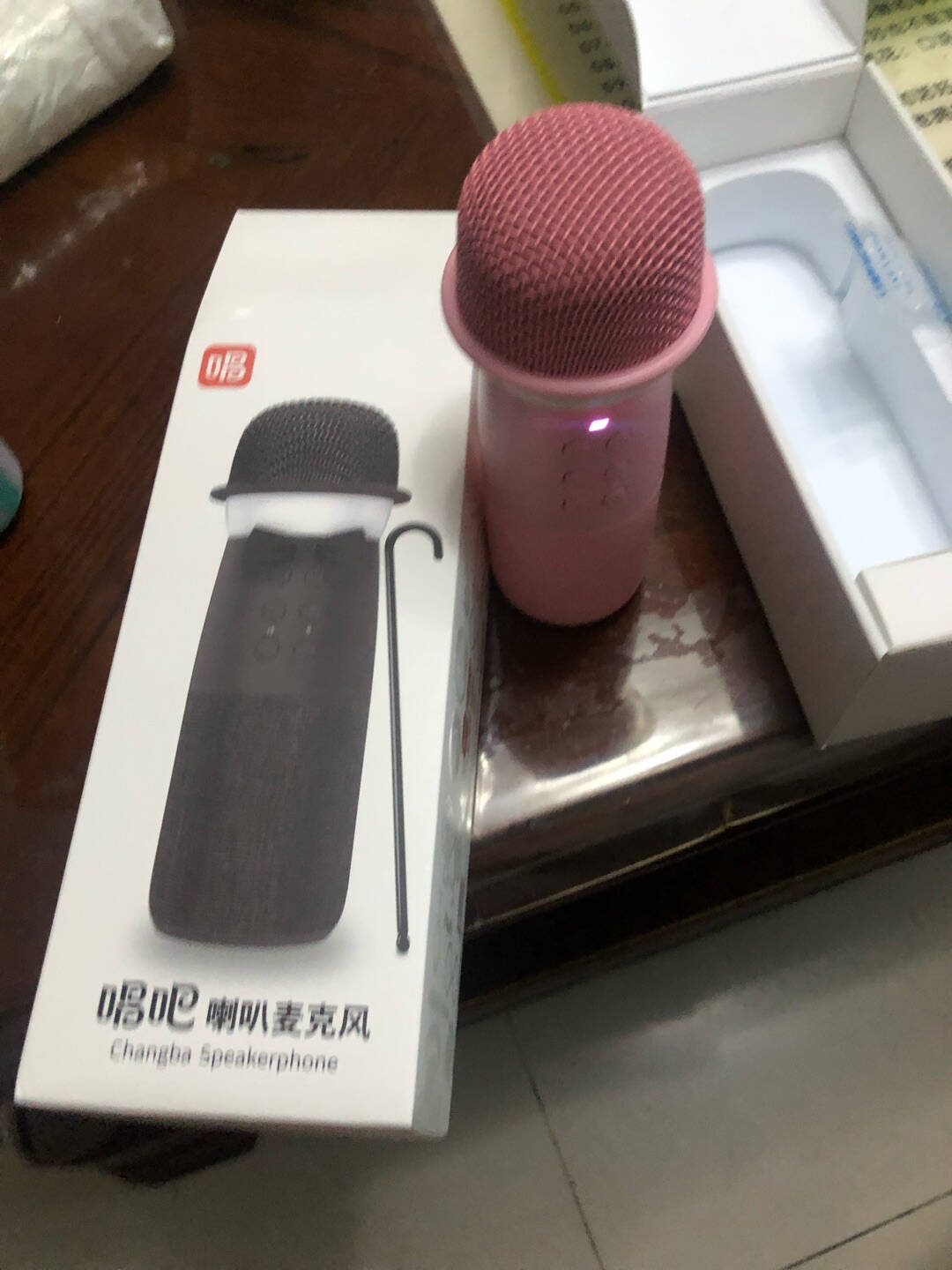 唱吧G1向往的生活同款无线喇叭麦克风蓝音箱全民K歌通用手机直播话筒音响一体麦克风撫子花粉版