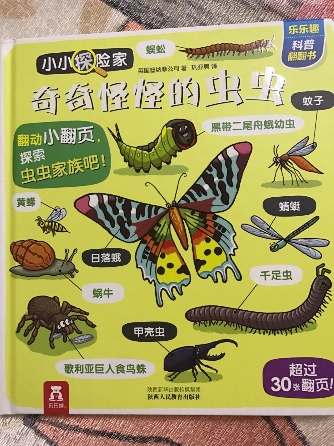 乐乐趣的书都很好看，都值得推荐。这本书介绍了各种不同的虫子，有大的，有小的，有飞舞的，有蠕动的，等等。每页还有多个翻翻页让小孩子自己去探索，既能认识种类繁多的昆虫，也能学习到昆虫的一些知识，小孩子也很喜欢看。