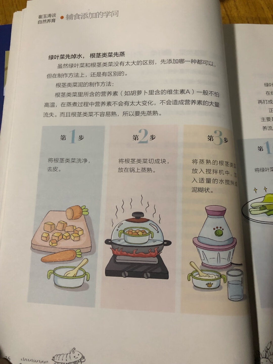 辅食添加真的是一门大学问，虽然已经是二胎了，但每个宝宝都是不一样的个体，对于辅食的添加自然也就不一样了！二宝已经4个月了，再过两个月就得添加辅食了，这本书就像及时雨一样！非常仰望崔玉涛医生，特别这本书谈的是自然养育辅食添加的学问，自然养育的理念深得我心，每个儿童都是个性化的儿童，所以只有适合孩子的才是最好的，而不是别人家的孩子好的才是好的！整本书从辅食的添加系统的介绍了宝宝的第一个辅食应该添加什么合适，再从糊状食物过度到成人食物，还有调味品的添加等等！最受益的莫过于最后一章以问答的形式介绍了关于辅食添加的热点问题，我想接下来对于二宝的辅食添~也能做到心中有数！感恩遇到这本这么实用的书！