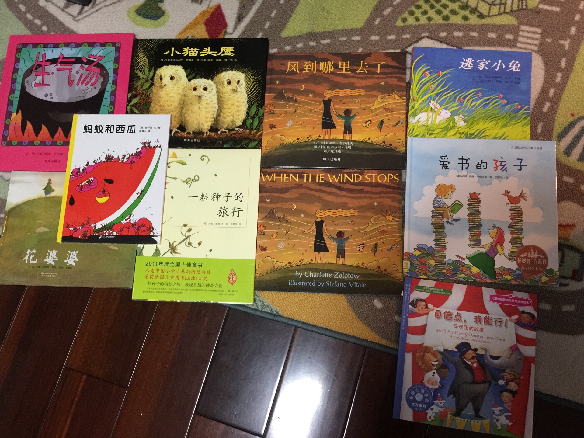 中文英文都买了。乘着活动买了一堆的绘本。有些是已经看过的，还准备放家里可以经常翻看。