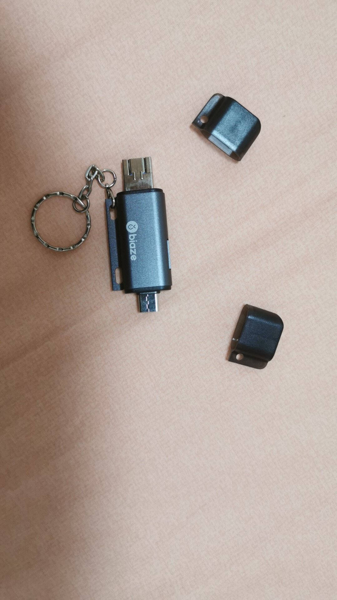 毕亚兹USB-C3.0高速多功能合一手机读卡器Type-c接口安卓OTG支持SD单反相机TF行车记录仪手机存储卡A19-灰