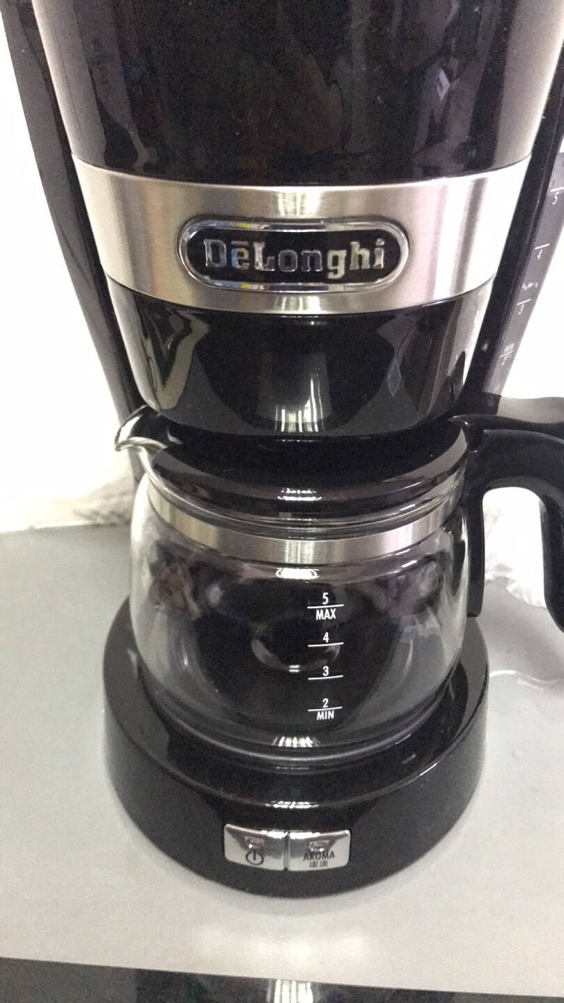 德龙(Delonghi)咖啡机美式滴漏式咖啡壶家用迷你半自动咖啡机ICM14011(黑色)