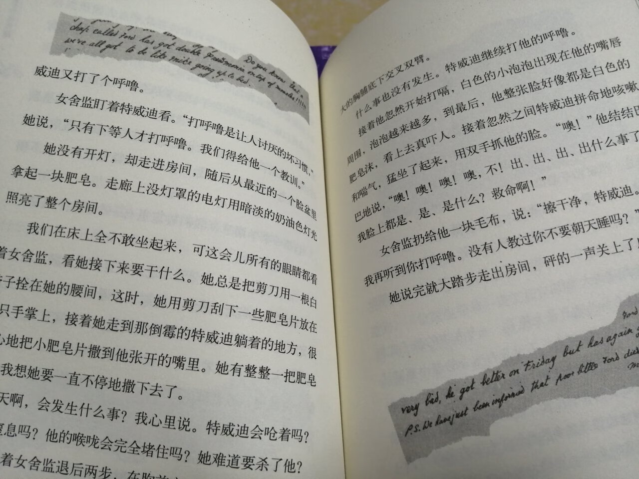 一次性买了罗尔德.达尔的两本书，之前买过《了不起的狐狸爸爸》，孩子很喜欢。这次也是老师推荐的，孩子很期待。自营的快递没得说，真厉害，头条下单，第二天早上送到。包装完整无损，而且用的是比较厚的能缓冲的外包装袋。书籍印刷精美，字迹清晰，没有异味。整体很好。