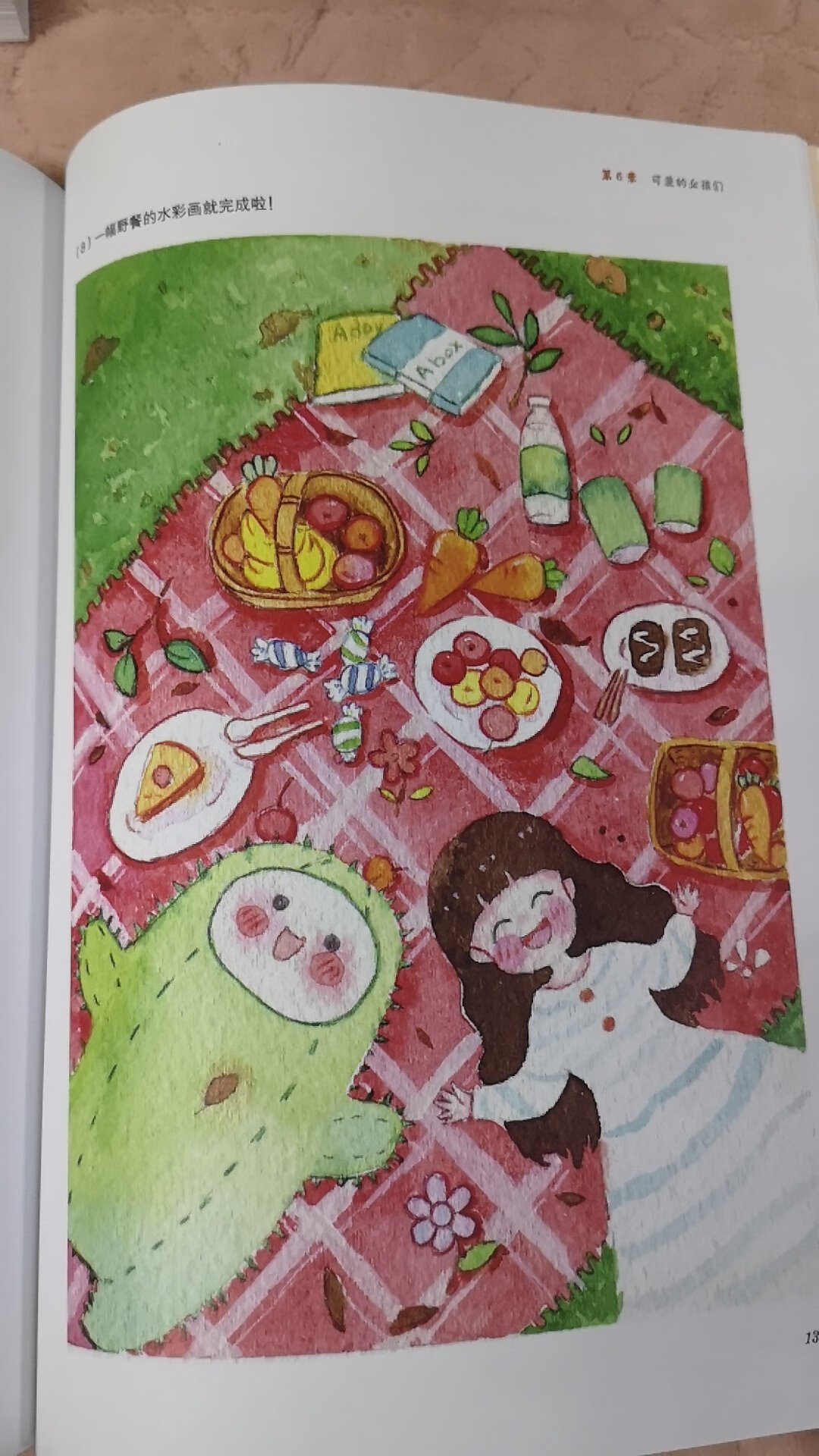 孩子很喜欢画画，买了很多画画方面的画册，夏七酱的这本水彩画很可爱。