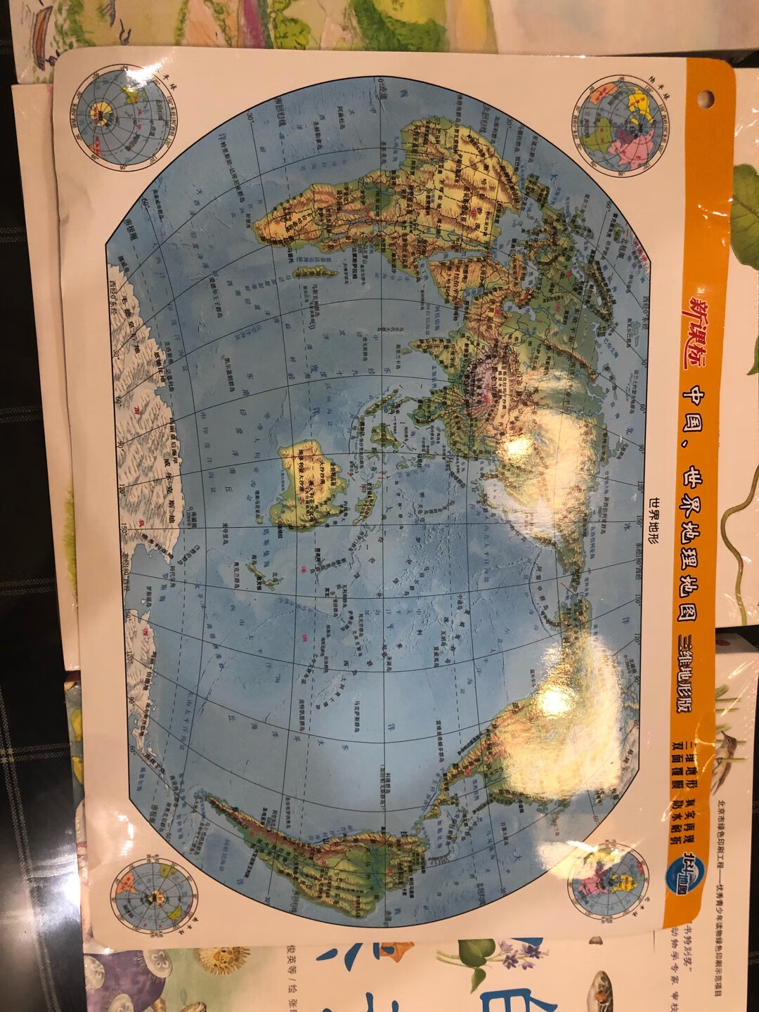 世界地图 中国地图是正反面一刷的 本来以为是两张