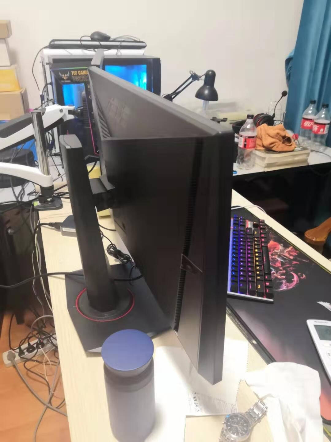 华硕TUFGamingVG27AQE27英寸144Hz显示器超频155Hz2KIPSHDR电脑显示器电竞小金刚旋转升降