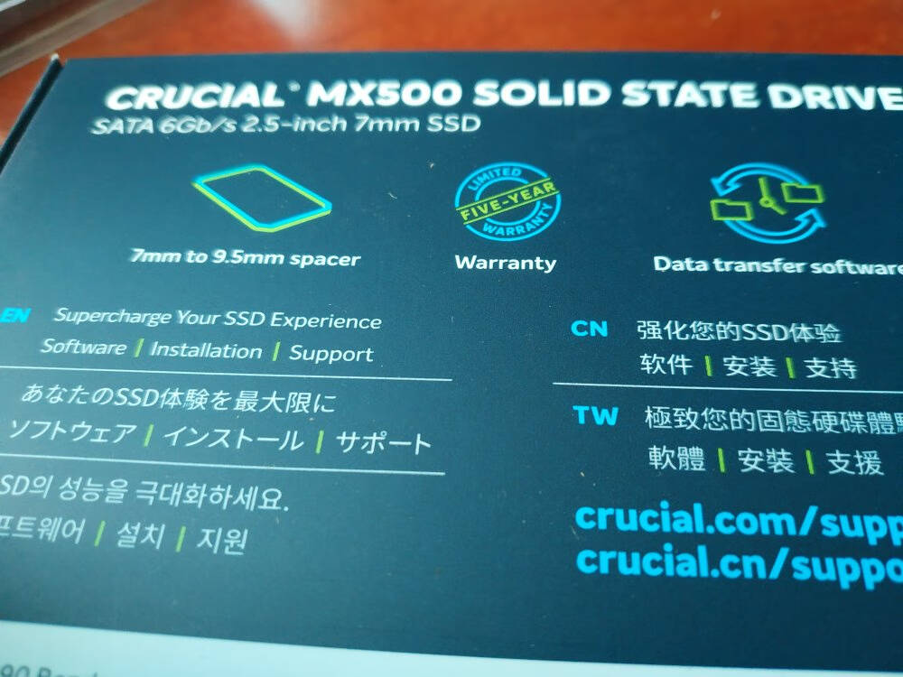 英睿达(Crucial)1TBSSD固态硬盘SATA3.0接口MX500系列/Micron原厂出品-必属精品
