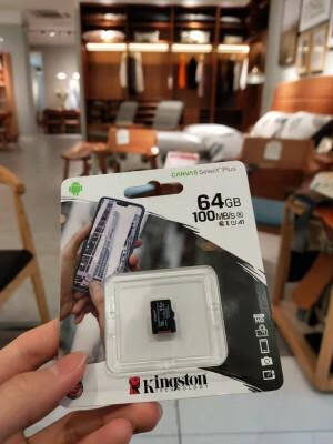金士顿(Kingston)64GBTF(MicroSD)存储卡U1A1V10手机内存卡switch内存卡读速100MB/s终身质保