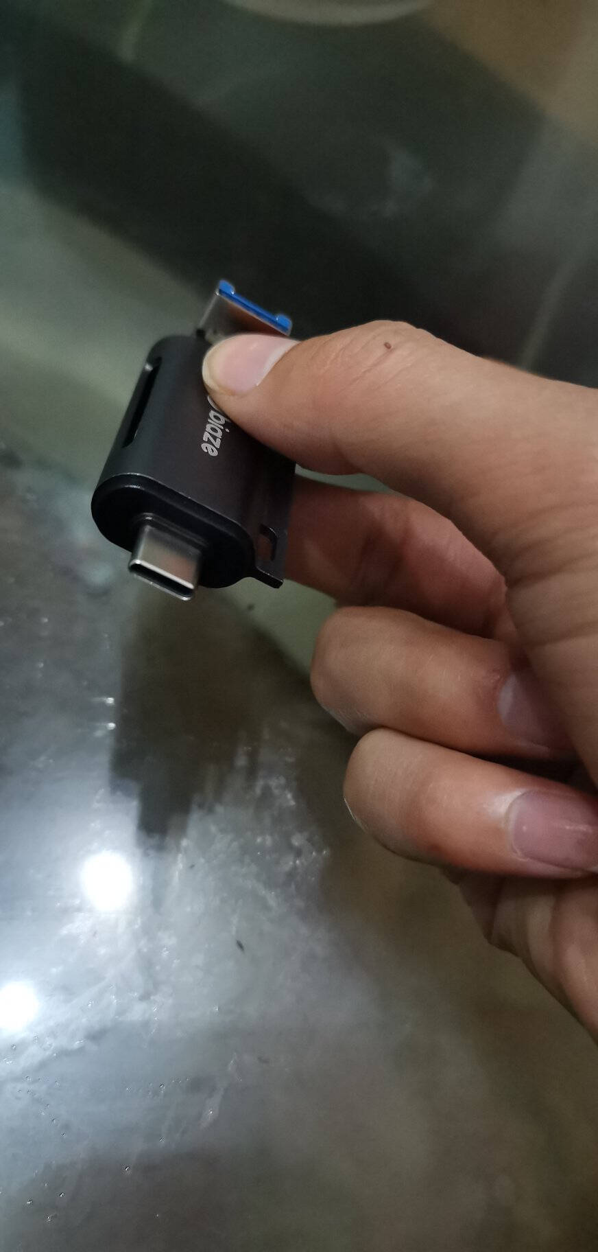 毕亚兹USB-C3.0高速多功能合一手机读卡器Type-c接口安卓OTG支持SD单反相机TF行车记录仪手机存储卡A19-灰