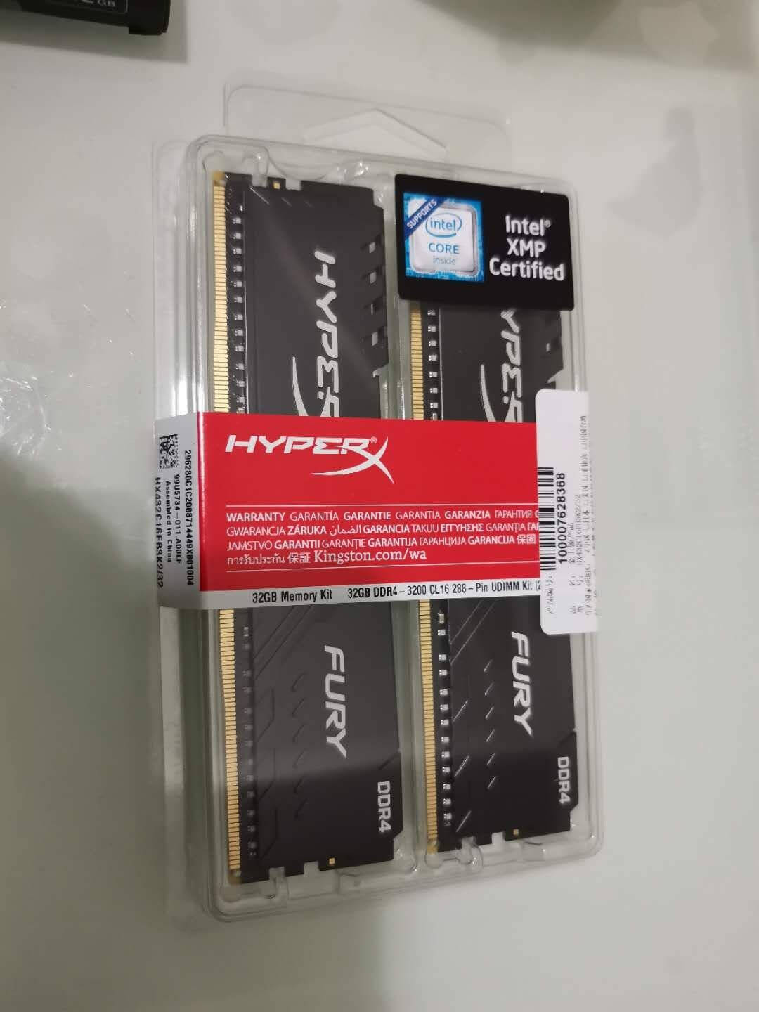 金士顿(Kingston)DDR4320032G(16GX2)套装台式机内存条骇客神条Fury雷电系列