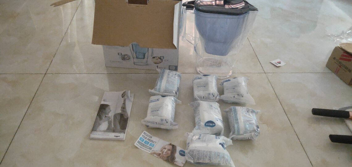 碧然德(BRITA)滤水壶Aluna蓝色3.5L1壶7芯套装光汐系列家用过滤净水器自来水过滤器净水壶配7只滤芯