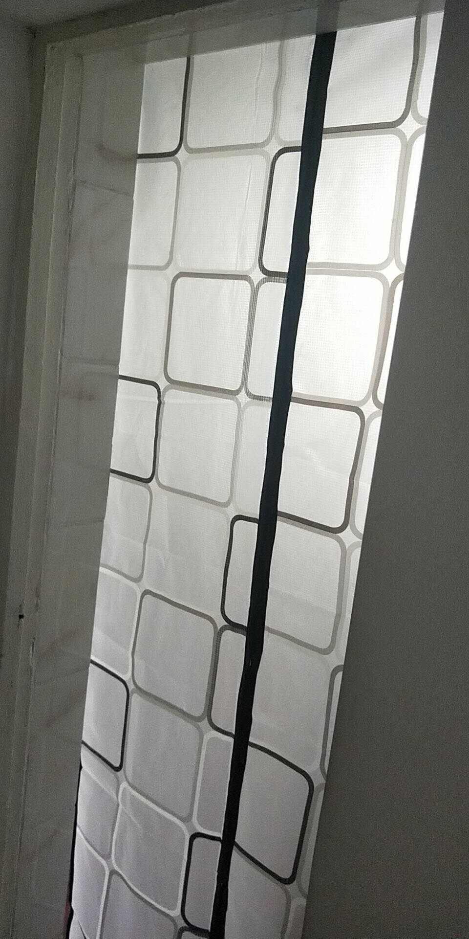 FOOJO门帘隔断空调门帘防风磁吸门帘厨房防油烟家用塑料挡风帘90*210cm方格灰