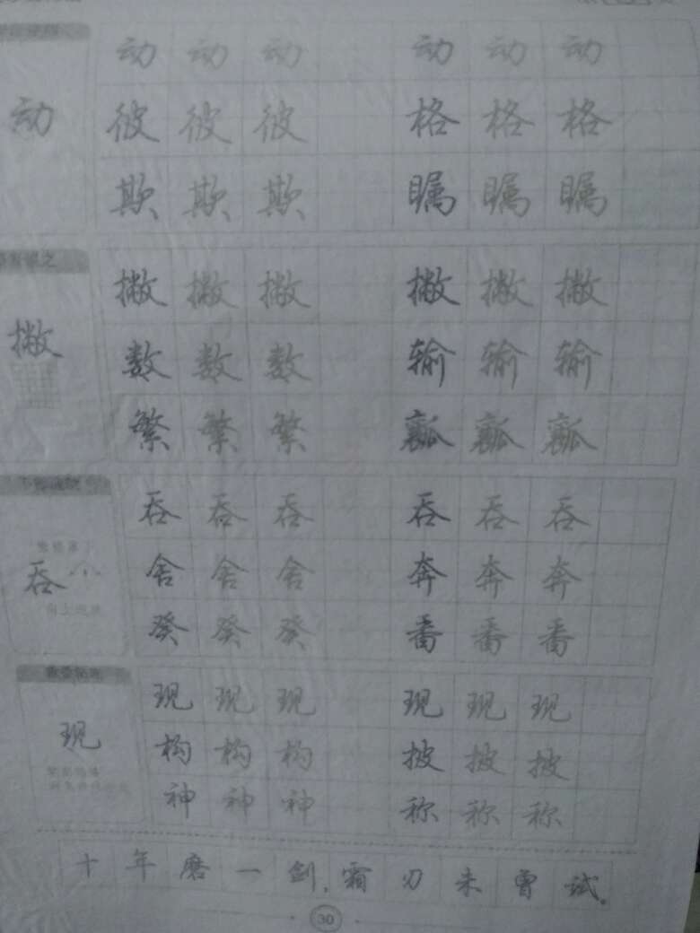 字帖还可以，书写练习的难度不大，从笔画到具体的字，循序渐进