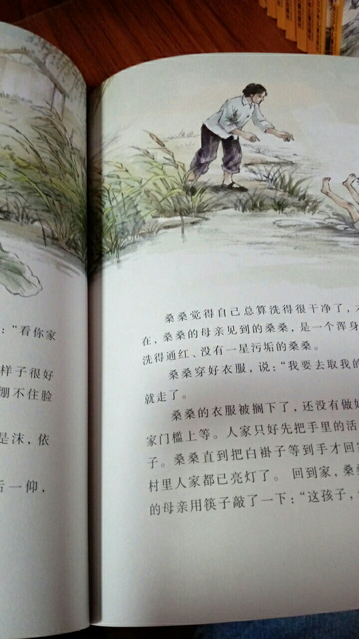 草房子。曹文轩画本。纸质很好，不是很大味。画不是很精致，由长江少年儿童出版社出版。孩子很喜欢！下次还会买。