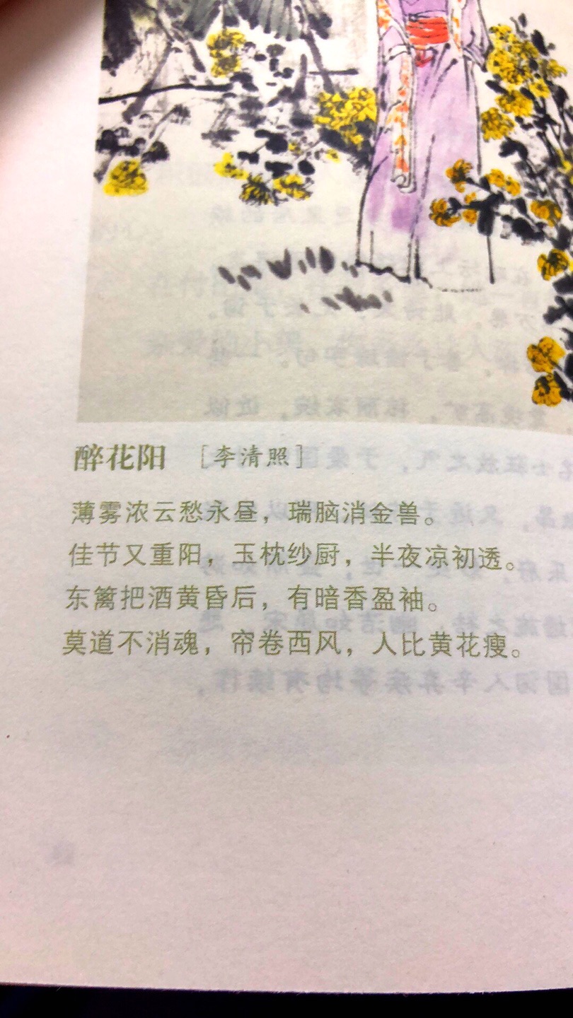 有很明显的错别字，李清照的《醉花阴》写成醉花阳了，我还郁闷半天以为自己记错了。