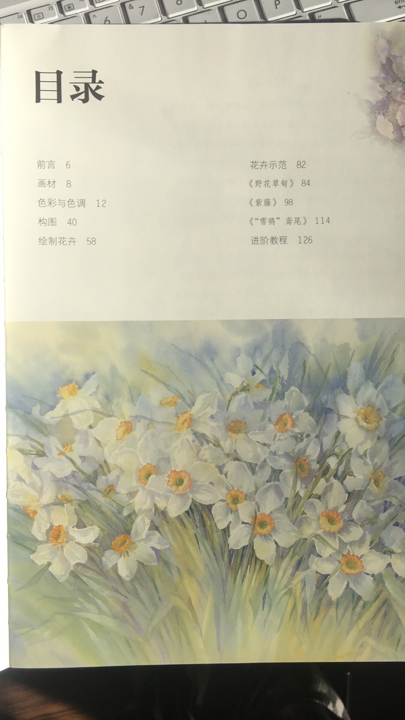 学习画花卉水彩比较全面的一本书，应该是比较写意一些的画法，不是写实风格的