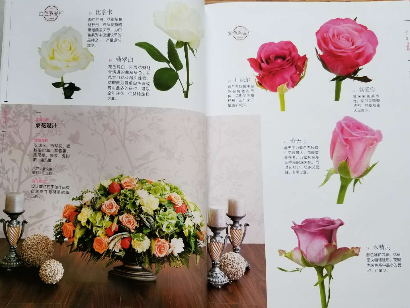 印刷清晰，有各种花材的介绍，及花艺设计范例。内容挺充实的，值得一看。