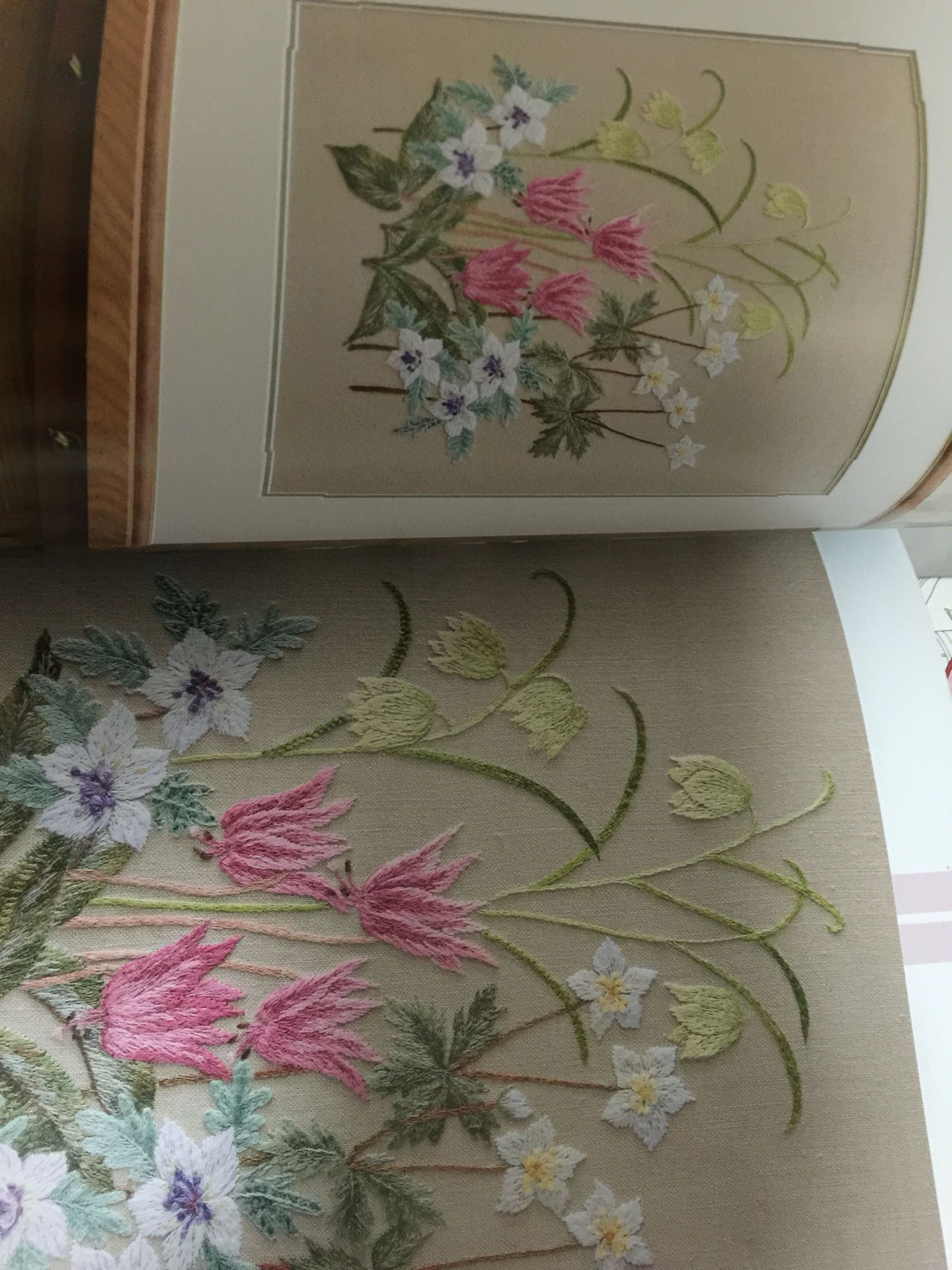 书中的绣花图颜色搭配得很漂亮，讲解也很细致。