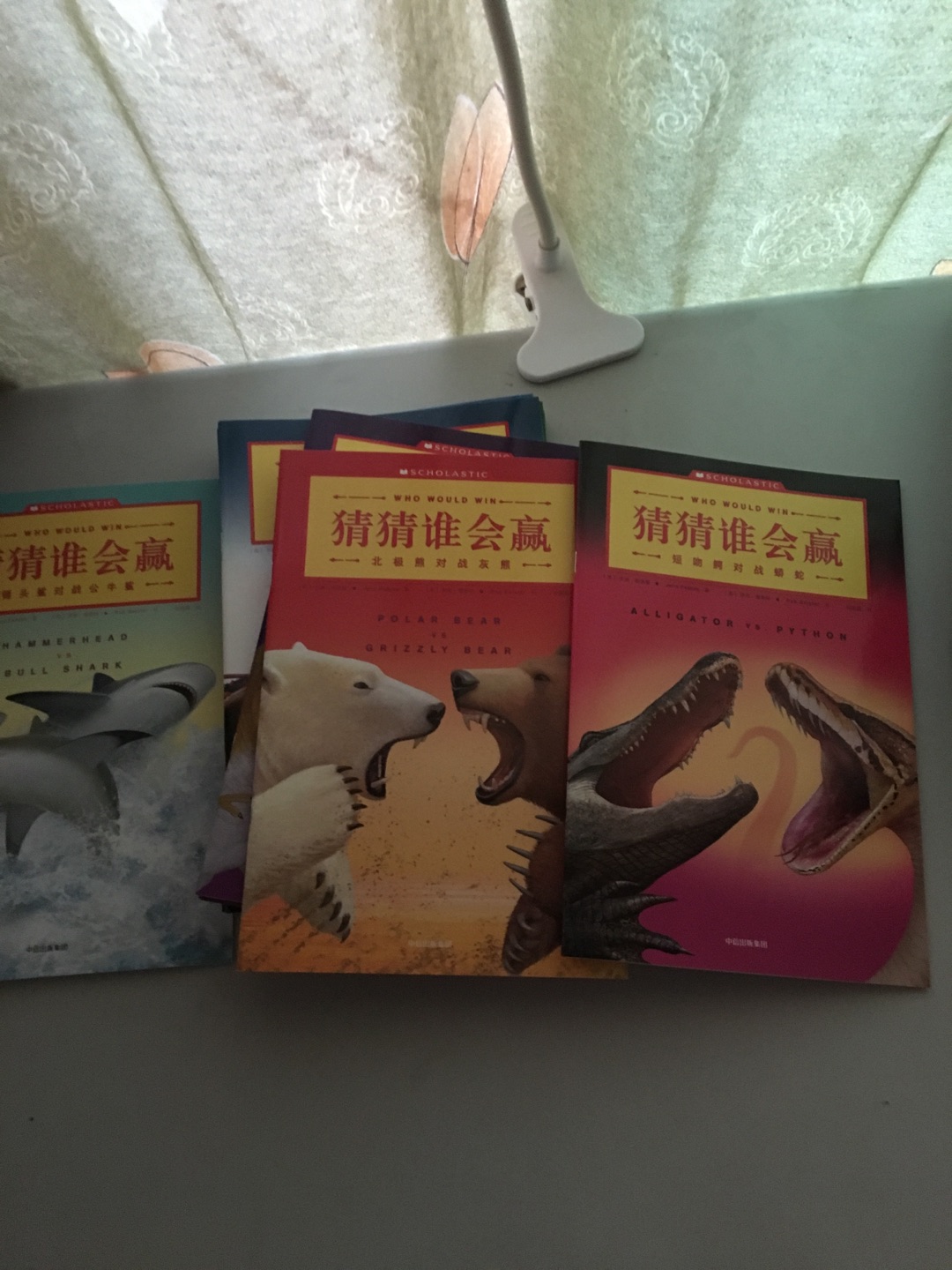 同事推荐的一套书，我们家娃非常喜欢恐龙，昨天看到书很兴奋，洗完澡就在床上翻起书来！