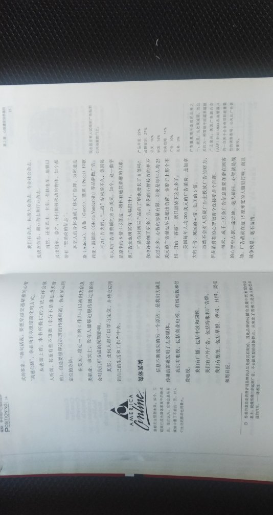 没读完。由于比较水，所以很快就看完了三四十页…这书是定位理论的代表作，所以才买来看。我理解有一定厚度的“书”才拿得出手，才可以卖上价钱（所以jack trout出了好多好多本书。al Ries出了几本我没注意），才显得理论“牛星”。可是吧，注水的书，浪费作者时间，也浪费读者时间。翻了一下，全书无实证研究，全是文字。凑字的主要方式，就是用罗列和墨迹的方式重复结论。没有严谨的“证明”过程。总之比较水。