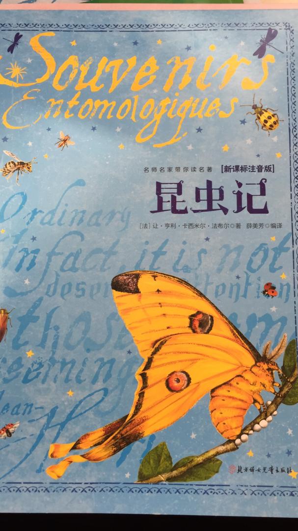 这本《昆虫记》是我比较了好多书店才精选出来的，送给孩子当礼物，孩子喜欢的不得了。里面配有大量拟人化的小昆虫，表情和动作都很丰富、童真、可爱，一下子就能吸引到孩子阅读。另外，文字通俗易懂，很适合这个年龄段的孩子阅读，而且还配有注音，孩子能学到不少新的文字和词汇，真是一本好书呢！推荐！