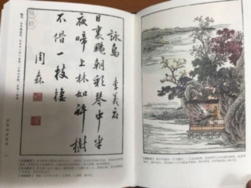 书很精美，纸张很好，全彩，配的山水画也很漂亮，五星好评