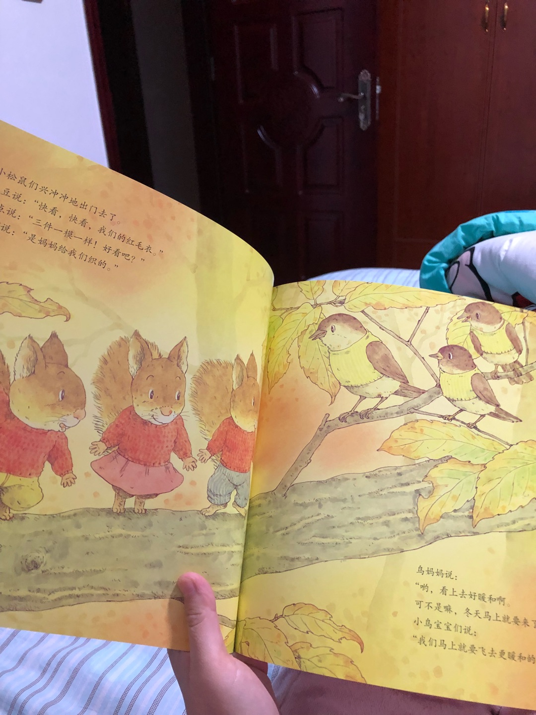 和七只小老鼠一样的风格，很温馨，画面文字都是暖暖的，很喜欢这样的童书，简单易懂，又有内容。