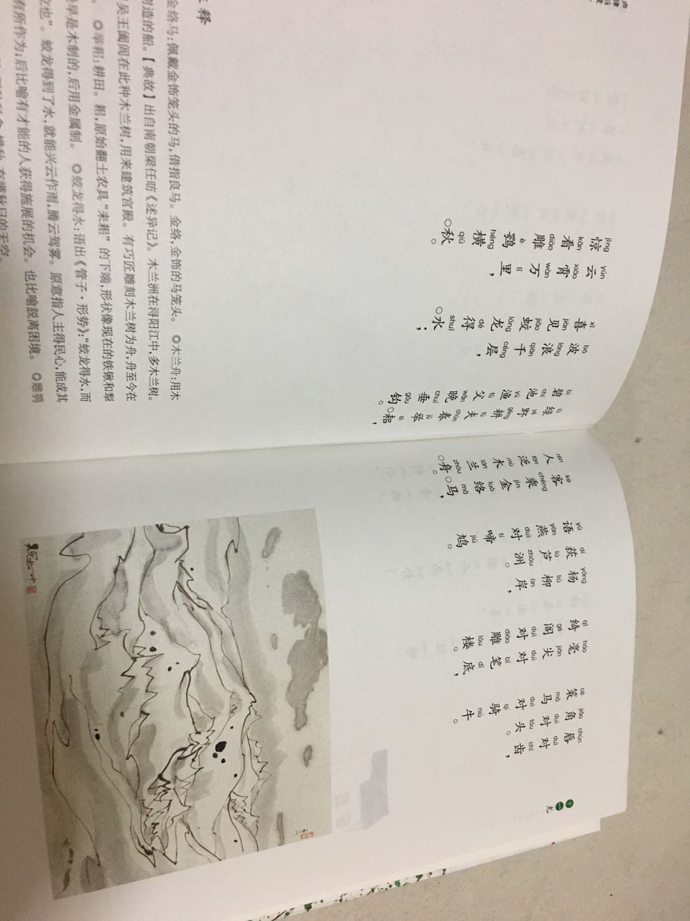 买了一本吴冠中插画版，这次又入了拼音版，就不用查 字典了。