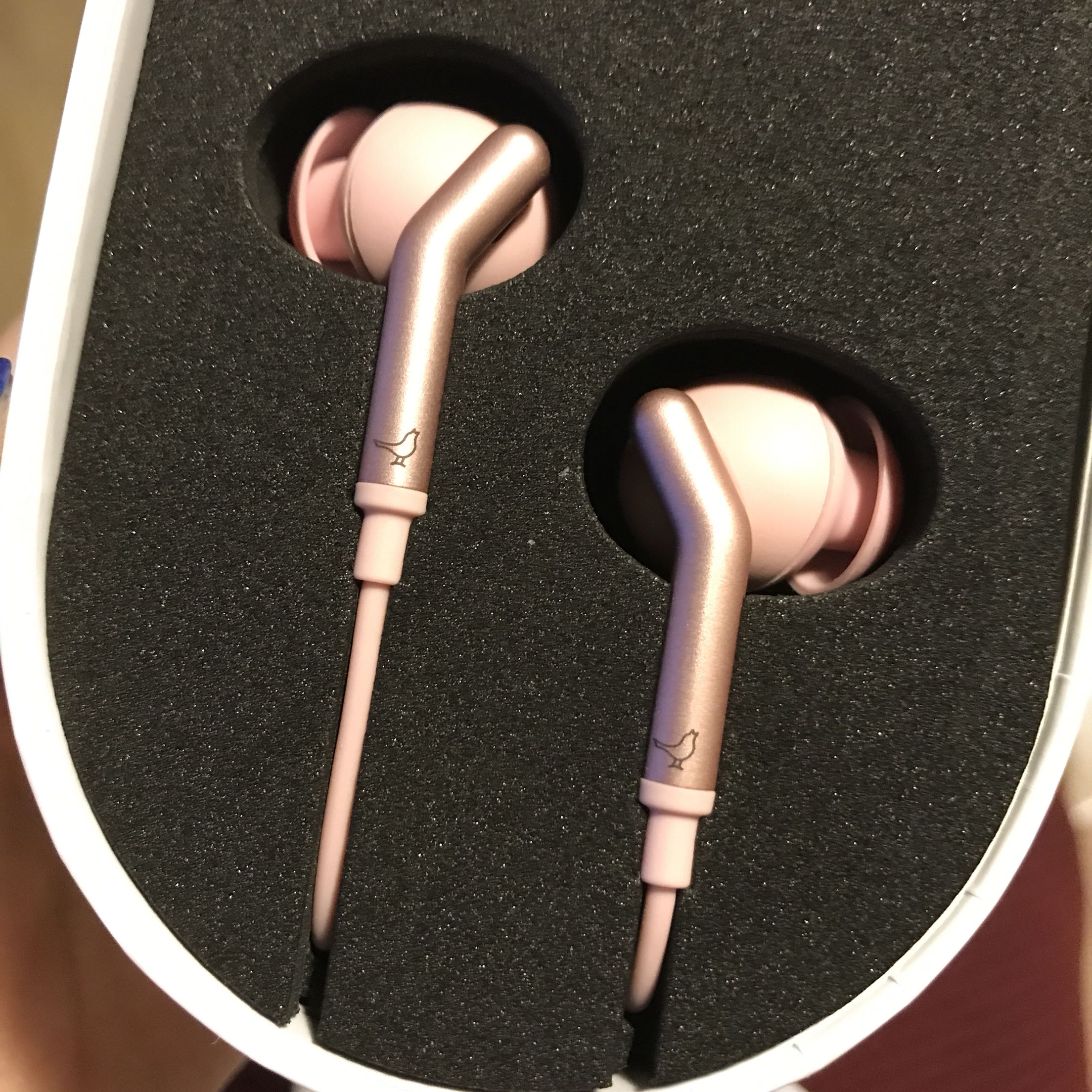 小鸟耳机玫瑰金降噪耳机送女朋友直连苹果手机礼物