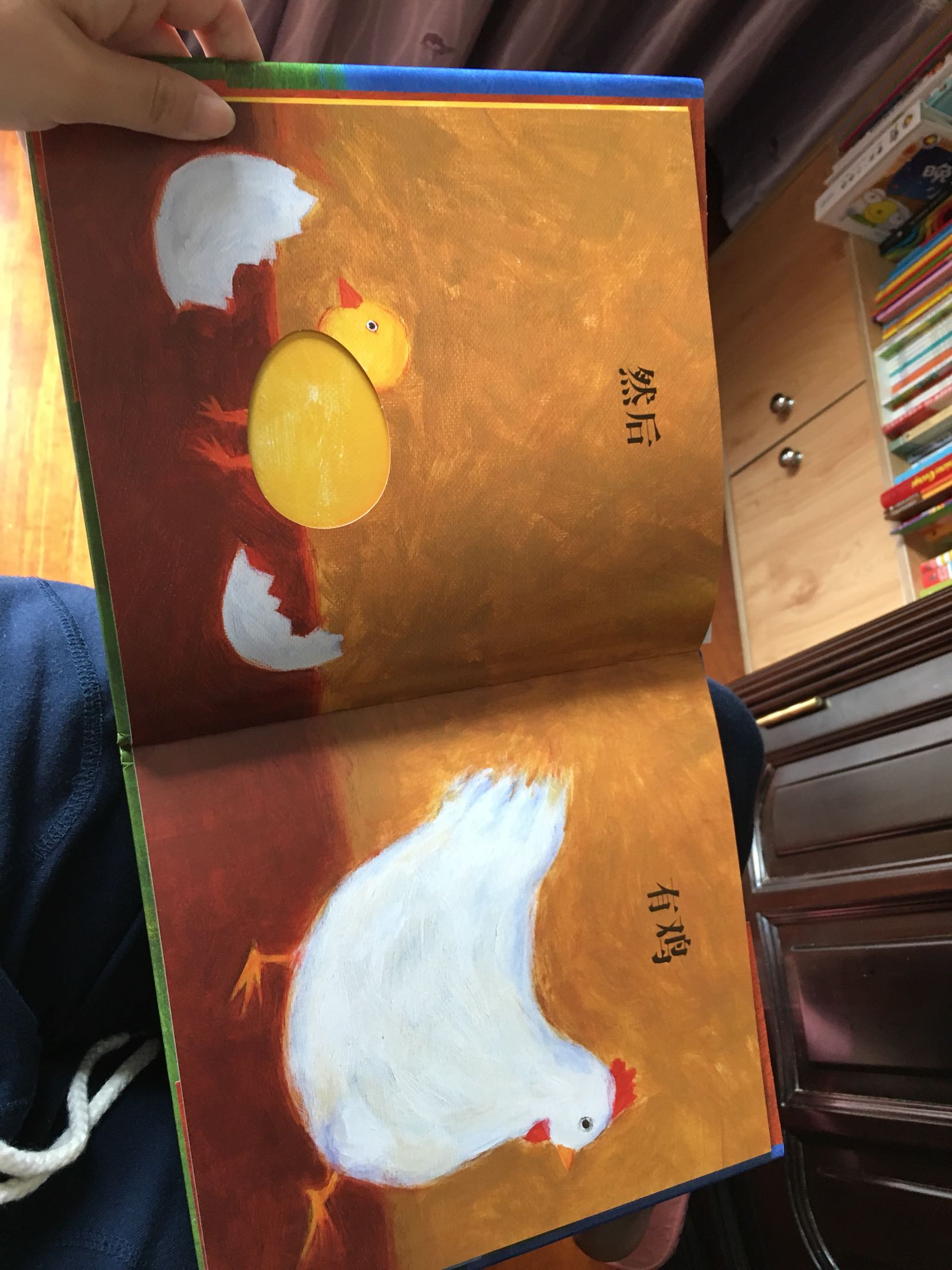 先有鸡还是先有蛋，这是一个争论不休的问题，和孩子一起看这本绘本吧，找找答案
