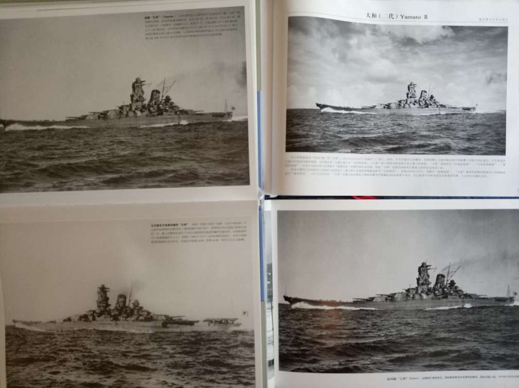 内容有不少跟日本军舰史重复的，每一幅都是大照片，并且清晰度略高一点，就是纸比较薄，并且内容有讹误（例如18页应该左边远处是大和，右边近处是武藏）