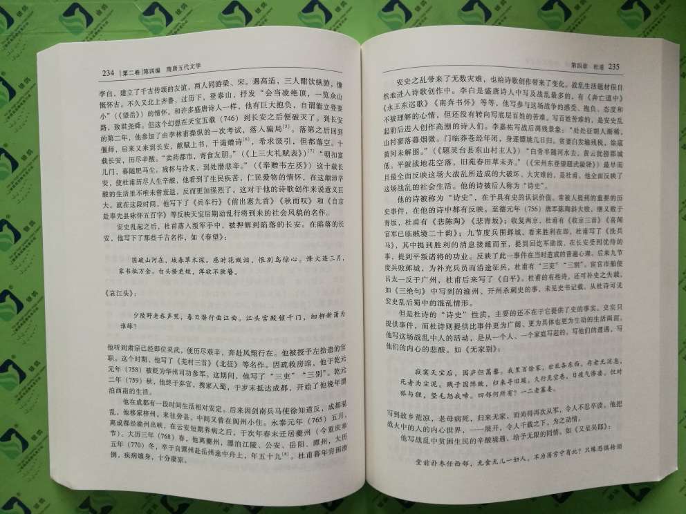 北京大学袁行霈教授主编的中国文学史第2卷，内容包括了魏晋南北朝文学与隋唐文学，厚厚的一本……