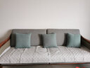太美鑫水洗全棉亲肤沙发垫四季通用防滑布艺简约现代纯棉坐垫子套罩盖布 A-花好月圆-灰色(防滑) 90*210cm 实拍图