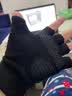 北极绒（Bejirog）手套男冬季上课写字打字半指手套保暖加绒防寒通勤简约 麂皮绒半指手套黑色 实拍图
