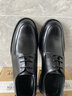 VQGT 春季头层牛皮商务正装大头皮鞋圆头英伦手工男鞋厚底耐磨增高 黑色手工鞋跟   偏大一码 38 实拍图