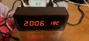 康巴丝（Compas） 闹钟创意声控夜光电子时钟时尚木头钟表座钟客厅床头 1198棕木红显充电款 实拍图