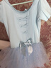 艾舞戈儿童舞蹈服女童练功服夏季可爱蓬蓬纱裙公主芭蕾舞裙幼儿演出服装 【亮片蝴蝶-四层纱】浅蓝-短袖 140 实拍图