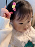 BARY REEF女童全包布不伤发发夹宝宝可爱卡通bb夹胎毛发卡婴儿汗毛夹刘海夹 玫红花朵一卡 实拍图