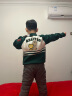 MQD童装23新款男童毛衣针织开衫运动学院风撞色纯棉翻领外套 墨绿 130 实拍图