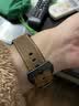 istrap适用苹果手表表带疯马牛皮Apple Watch Ultra4/3/2手表带S12/11/10/9/8/7/6/SE真皮表链iWatch男士 深棕色【黑色配件 44/45/46MM表盘【适用 实拍图