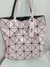 CLEVER & KETCH几何菱格包包女包2023新款大容量托特包购物袋通勤大包女士手提包 樱花粉 实拍图