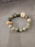 灵月阁六字真言白玉菩提子手串男女士手链手持文玩佛珠盘玩圣诞节礼物 绿飘花醒狮跑环13mm 无规格 实拍图