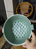 plazotta seit 1893德国 双层洗菜篮 厨房洗菜盆 沥水篮 创意客厅果盆 水果篮 小号浅绿圆形（普通） 1个 2000ml 实拍图