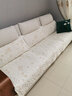 菲梵阁沙发垫套装布艺全棉定制实木组合沙发套罩盖巾四季简约通用坐垫子 米白花朝【正反面全棉】 110×240CM（单条装） 实拍图