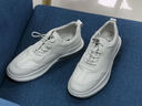 零度男鞋休闲皮鞋新款男鞋厚底增高鞋运动休闲鞋男士百搭透气户外鞋子 3635白色(欧码) 40 实拍图