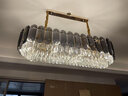 伦西亚（LUNXIYA）轻奢水晶吊灯客厅灯后现代简约圆形餐厅卧室灯全屋灯具中山灯饰 烟灰K9餐吊-100*35cm+三色LED 实拍图