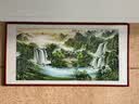 迅典国画山水画鸿运当头挂画客厅装饰画办公室字画风水画沙发背景墙画 G款【旭日东升】 实木带框163*83CM（有机玻璃） 实拍图