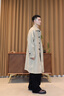 杜小闲春秋季长款日系风衣男士百搭纯色痞帅外套宽松潮流潮牌休闲上衣服 Q2589卡其 XL [建议125-145斤] 实拍图