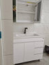 顾家家居（KUKA）浴室柜陶瓷一体盆落地式洗脸手盆柜组合卫生间洗漱台G-06204 90cm|白色|普通镜柜|落地TOP1 实拍图